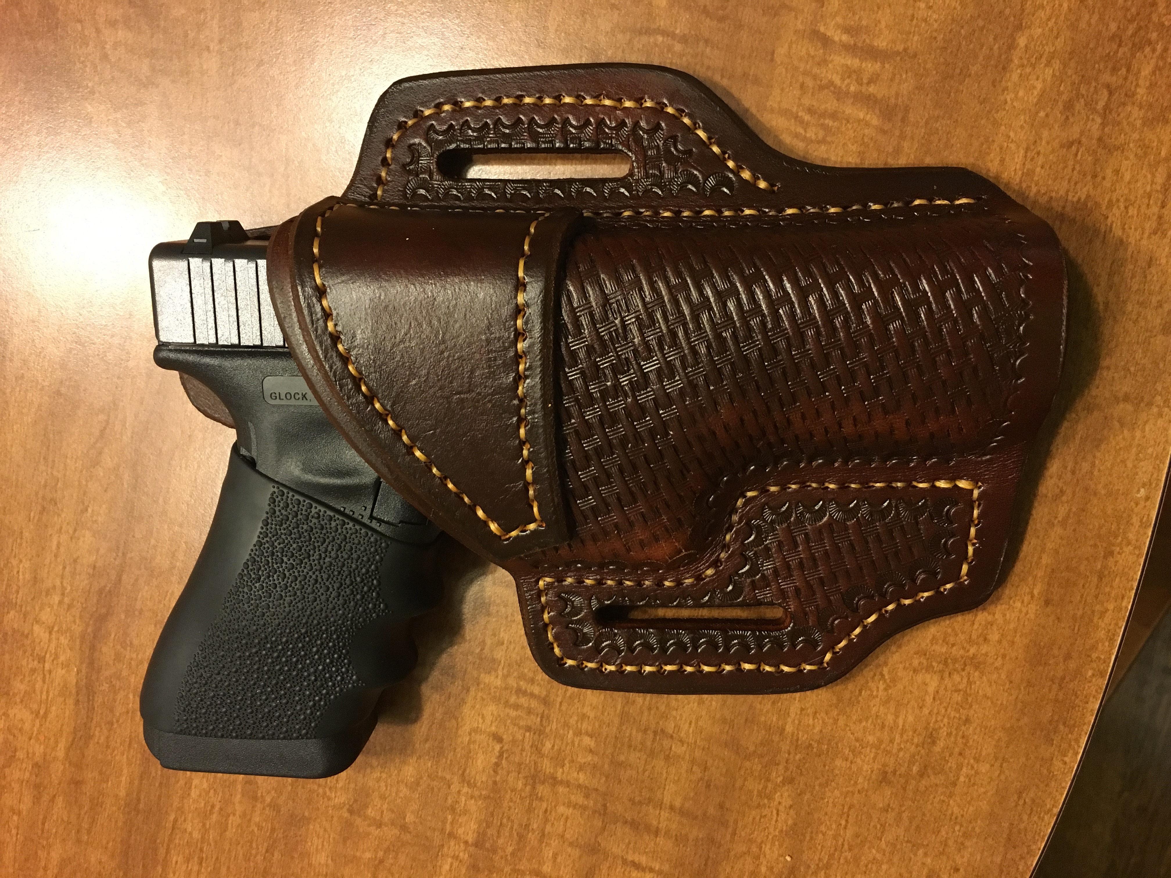 Love at first sight; Glock 17 OWB holster with Tooling - Jackson ...