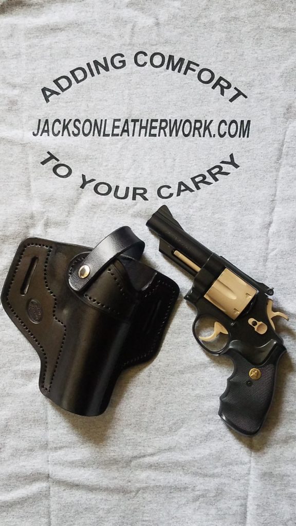 rt/blk/OWB+front snap/ Smith and Wesson TRR8 N frame revolver holster Jackson LeatherWork, LLC